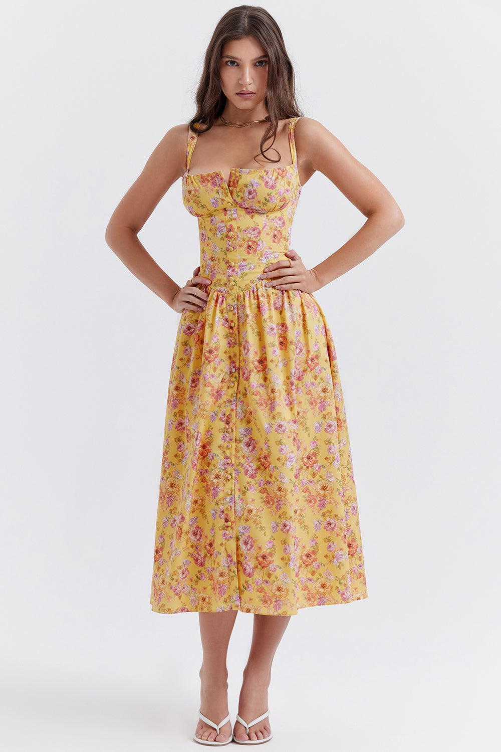 Sweetheart Neck Sleeveless Midi Dress
