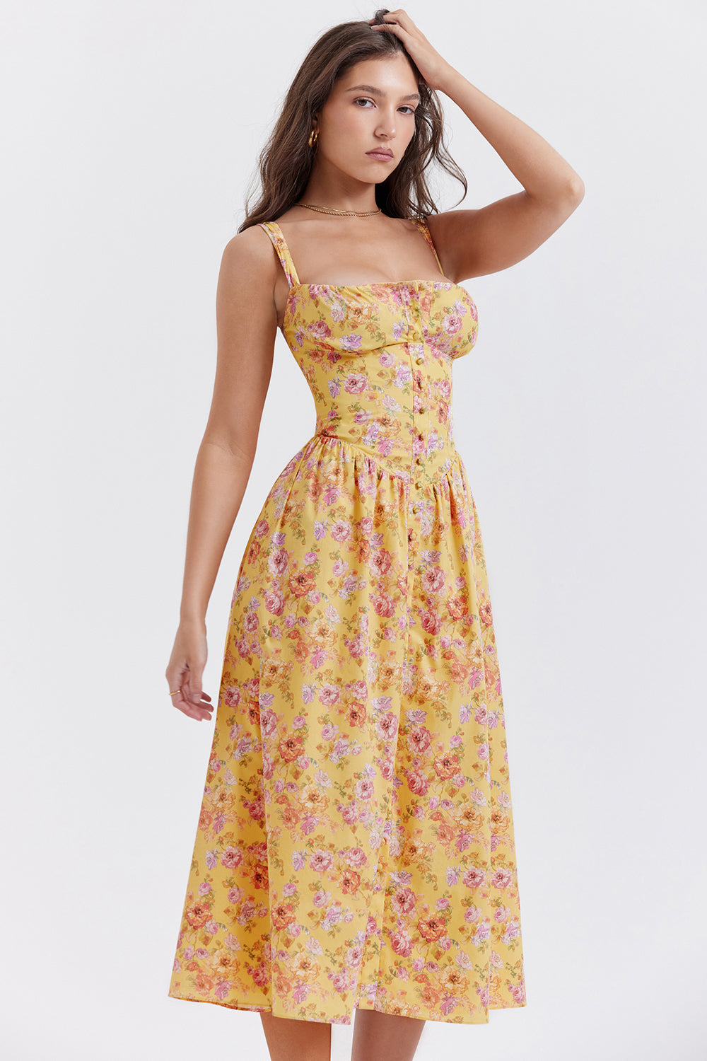 Sweetheart Neck Sleeveless Midi Dress