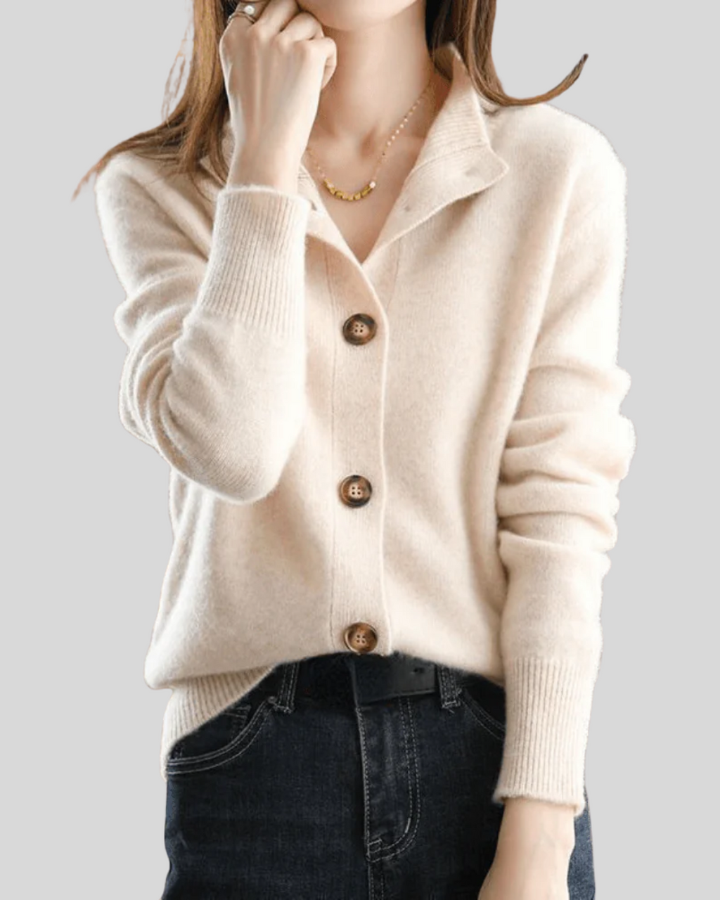 Claire - Retro-style Cashmere Cardigan
