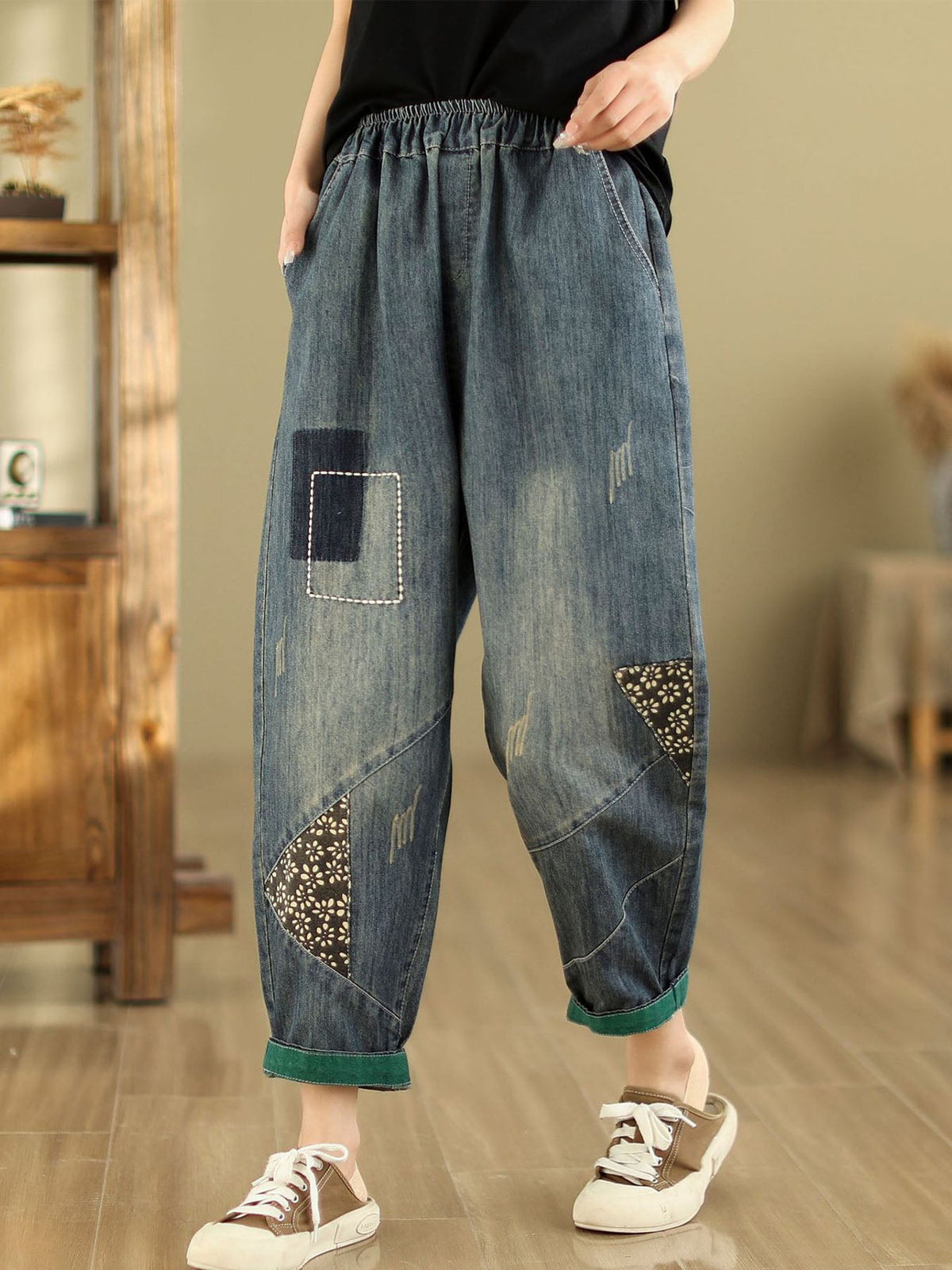 Harem Pants Embroidered Loose Jeans