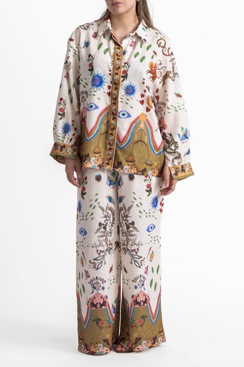 Featured Print Loose Oversize Pants Set