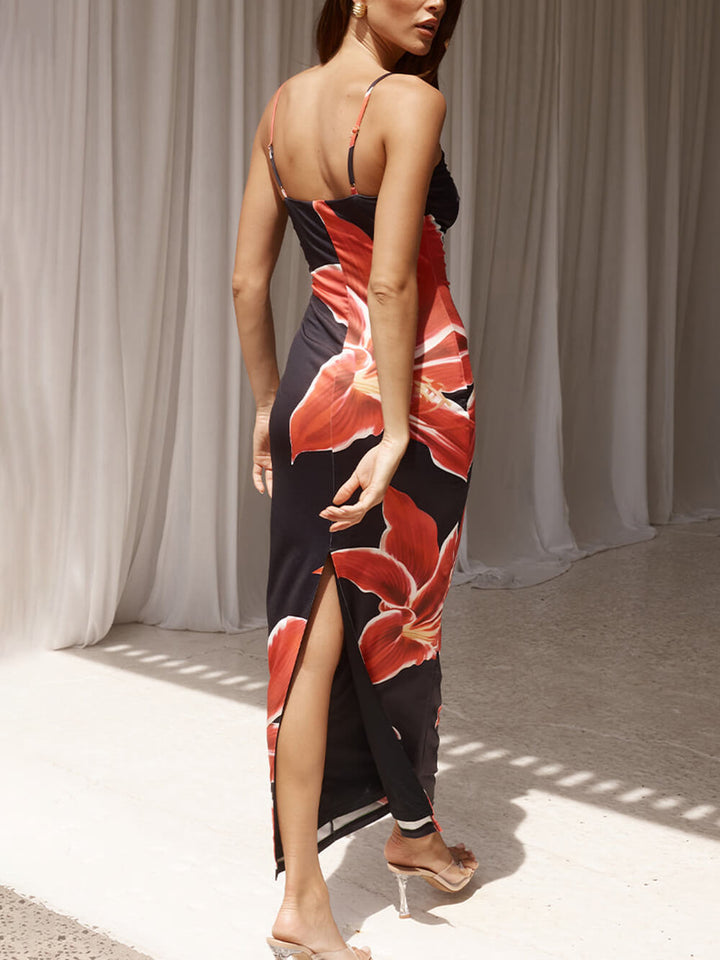 Deia Midi Dress - Black Lily