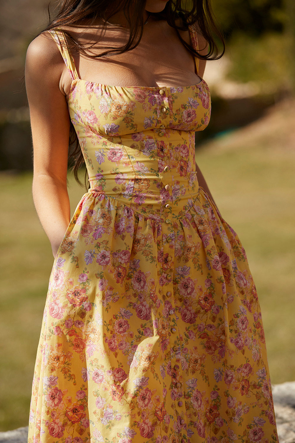 Sweetheart Neck Sleeveless Midi Dress