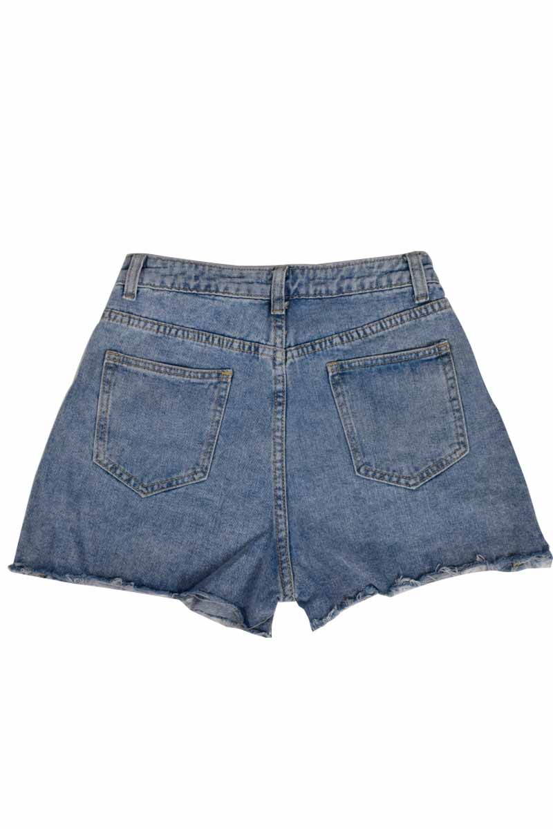 Bibbed Jeans Shorts