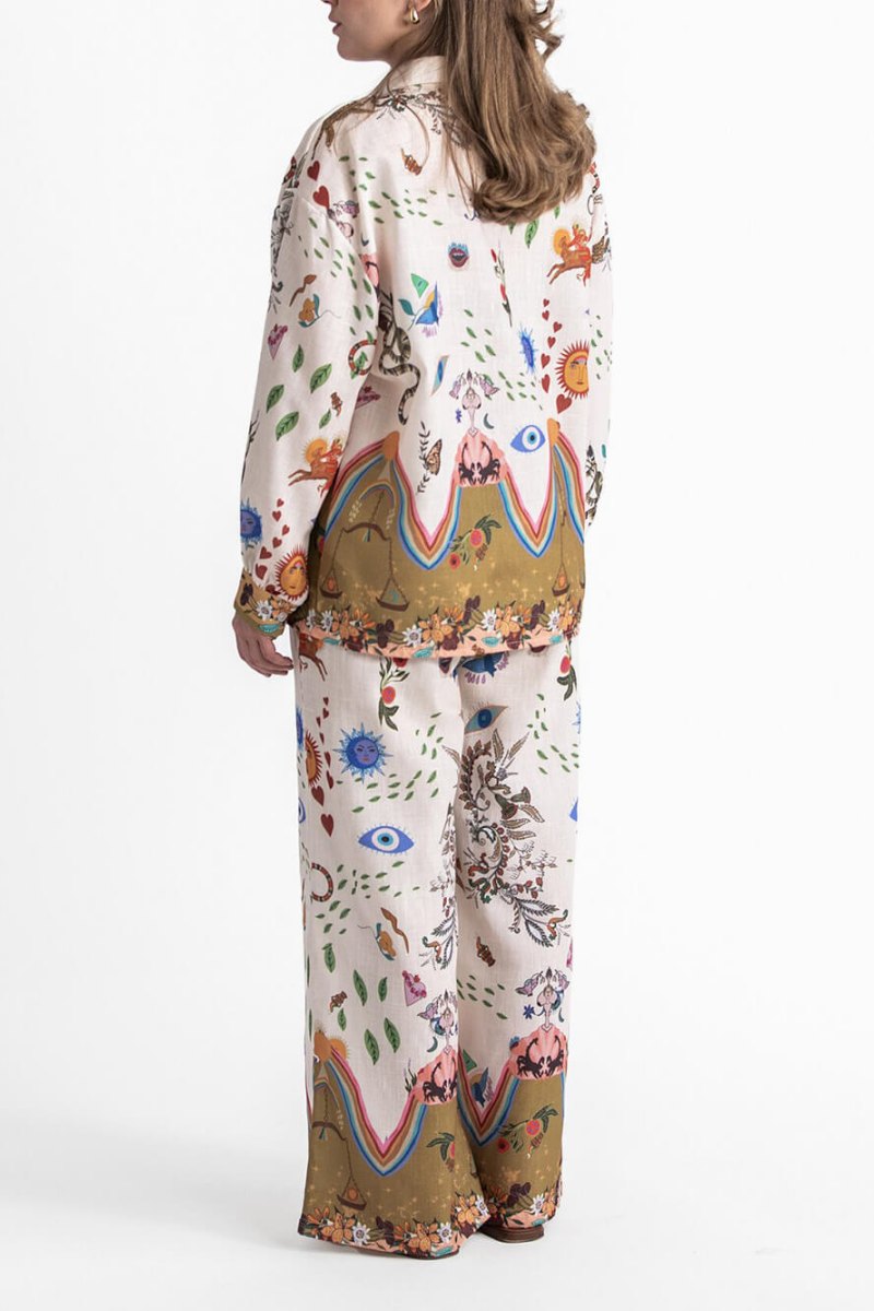 Featured Print Loose Oversize Pants Set