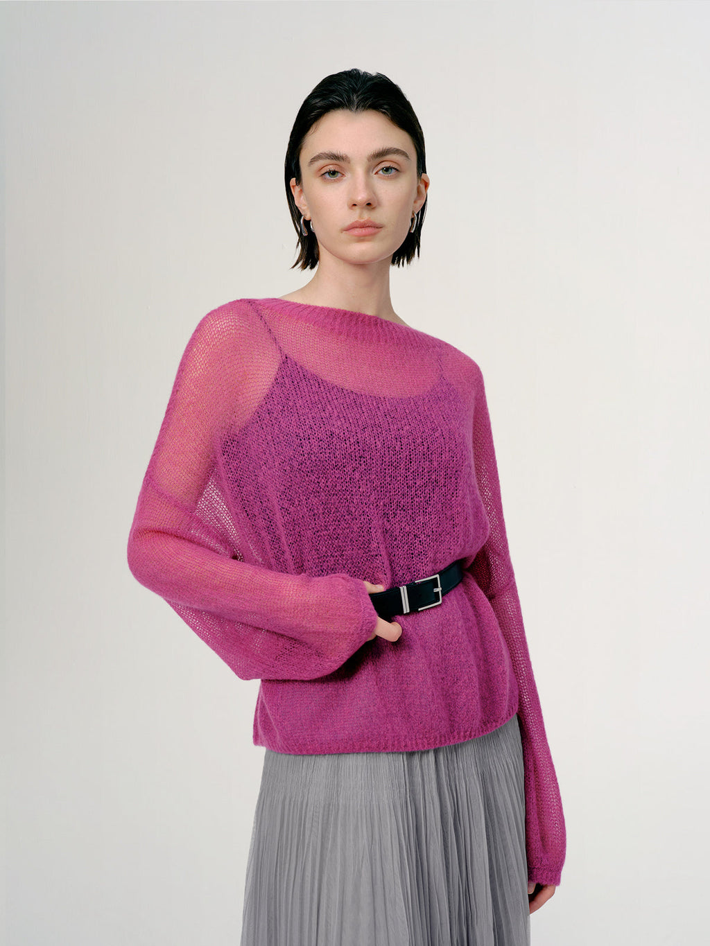 Cashmere-silk Relaxed Pullover Sweater