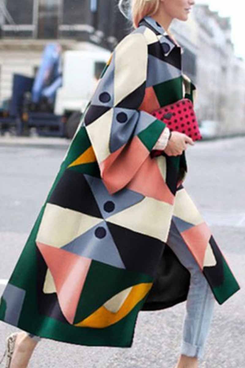 Stylish ' Long Sleeve Lapel Collar Coat