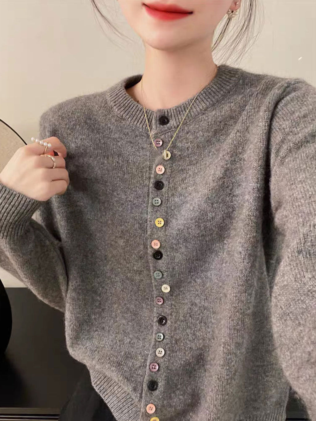 Aaliyah - Buttoned Knit Cardigan