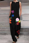 Embroidered Cotton and Linen Jumpsuit