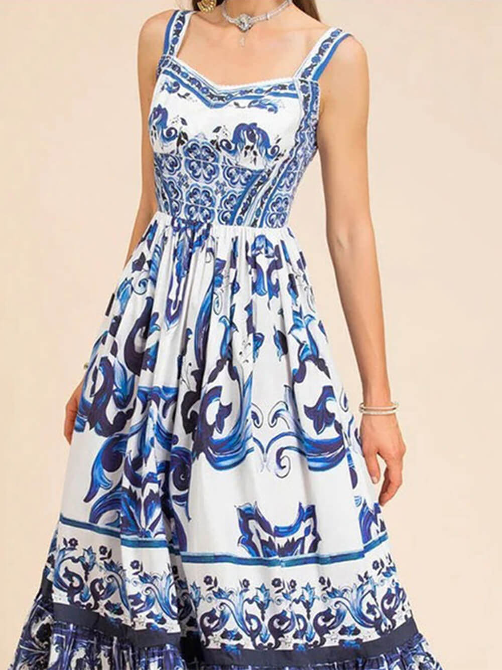 Sling Print Loose Dress