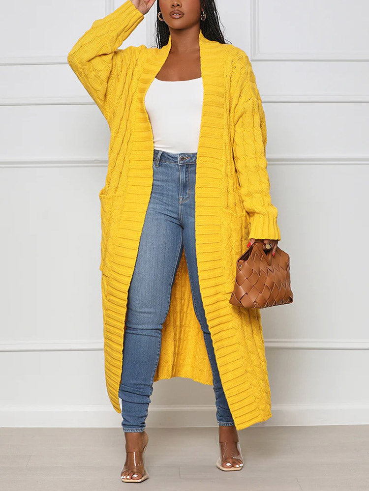 Knitted Graceful Open Front Cardigan