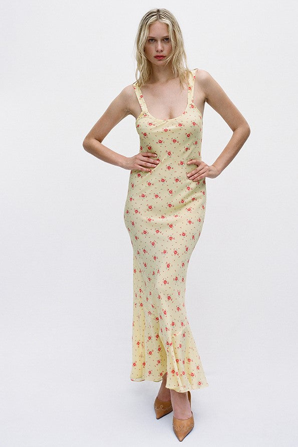 U-neck Sleeveless Fishtail Midi Dress