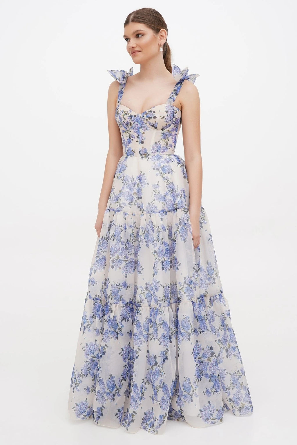 Sweetheart Neck Frill Maxi Dress