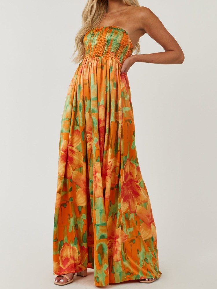 Sunset Smocked Tube Jumpsuit