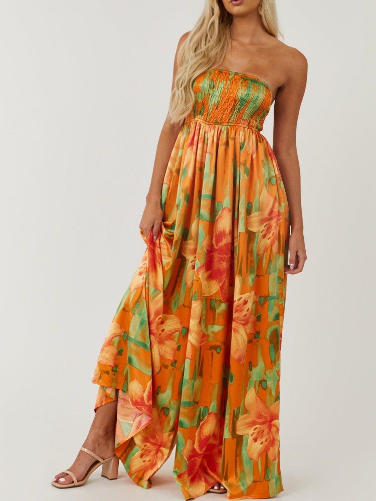 Sunset Smocked Tube Jumpsuit