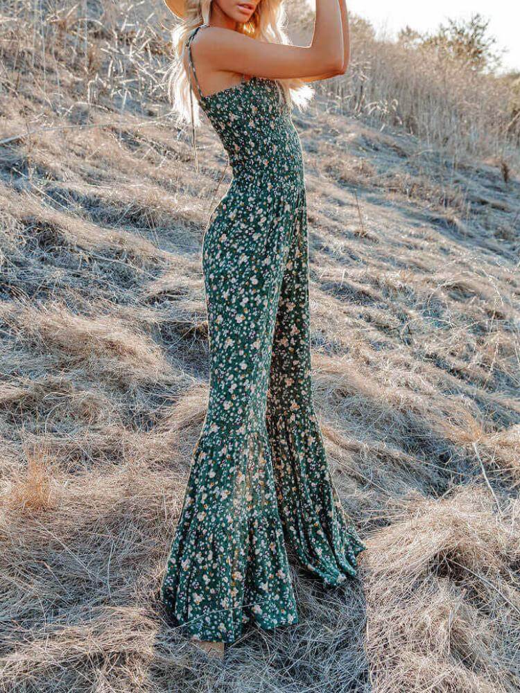 Smocked Flared Leg Jumpsuit of My Dreams