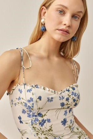 Lace Up Sleeveless Midi Dress