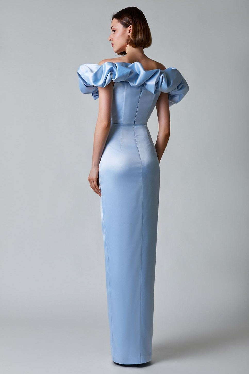 Off-shoulder Ruffle Split Maxi Dress