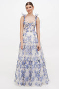 Sweetheart Neck Frill Maxi Dress