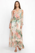 Bottom Long Sleeve Midi Dress With Belt