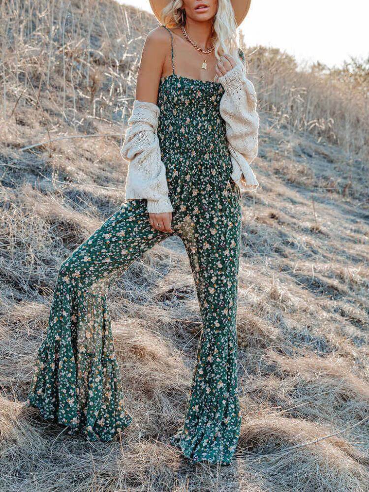 Smocked Flared Leg Jumpsuit of My Dreams