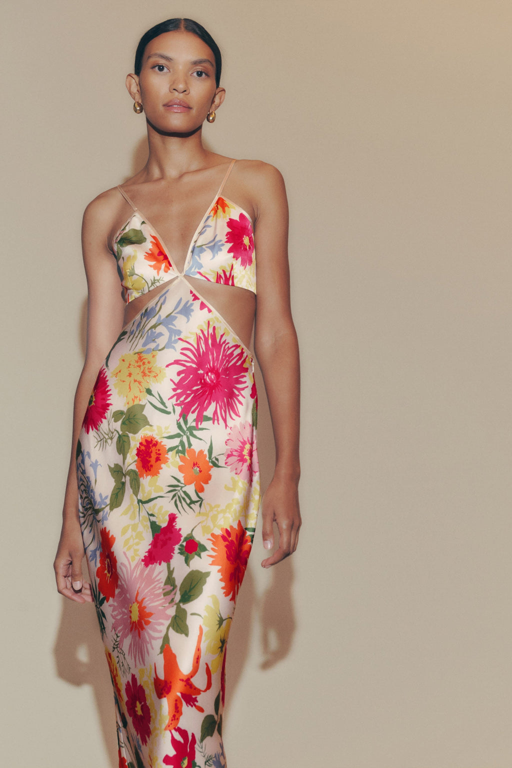 Cut-out Slip Maxi Dress