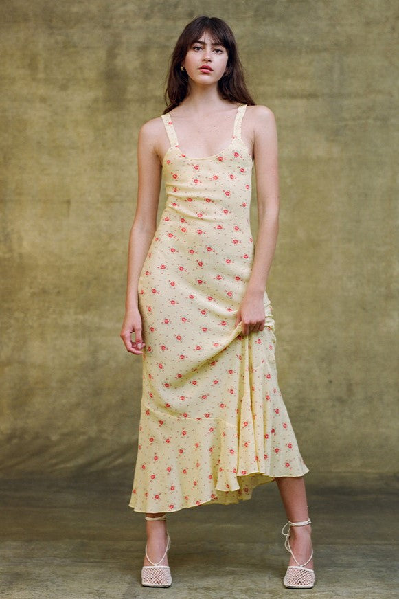 U-neck Sleeveless Fishtail Midi Dress