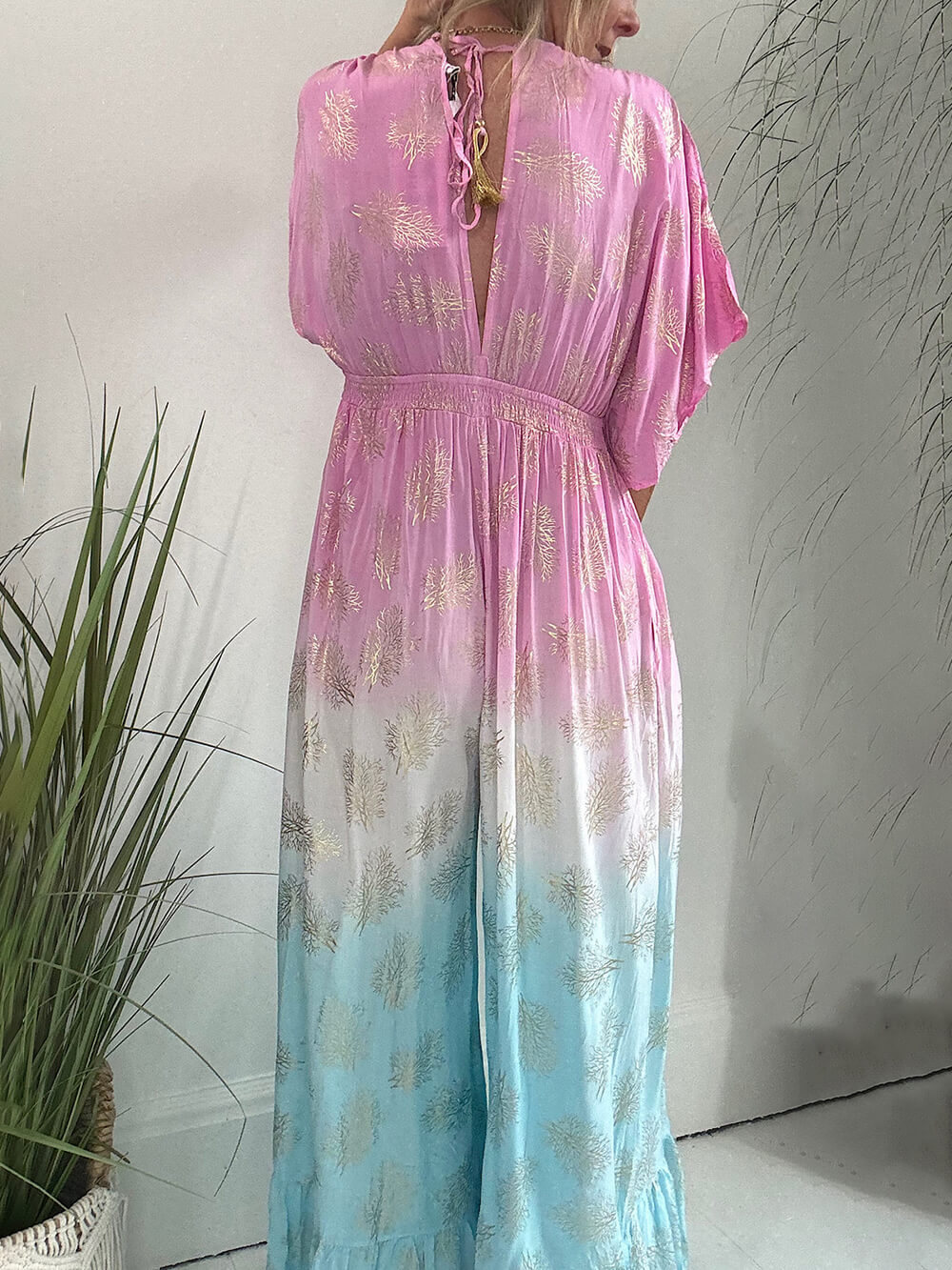 Two-tone Gradient Print the Last Queen Jumpsuit