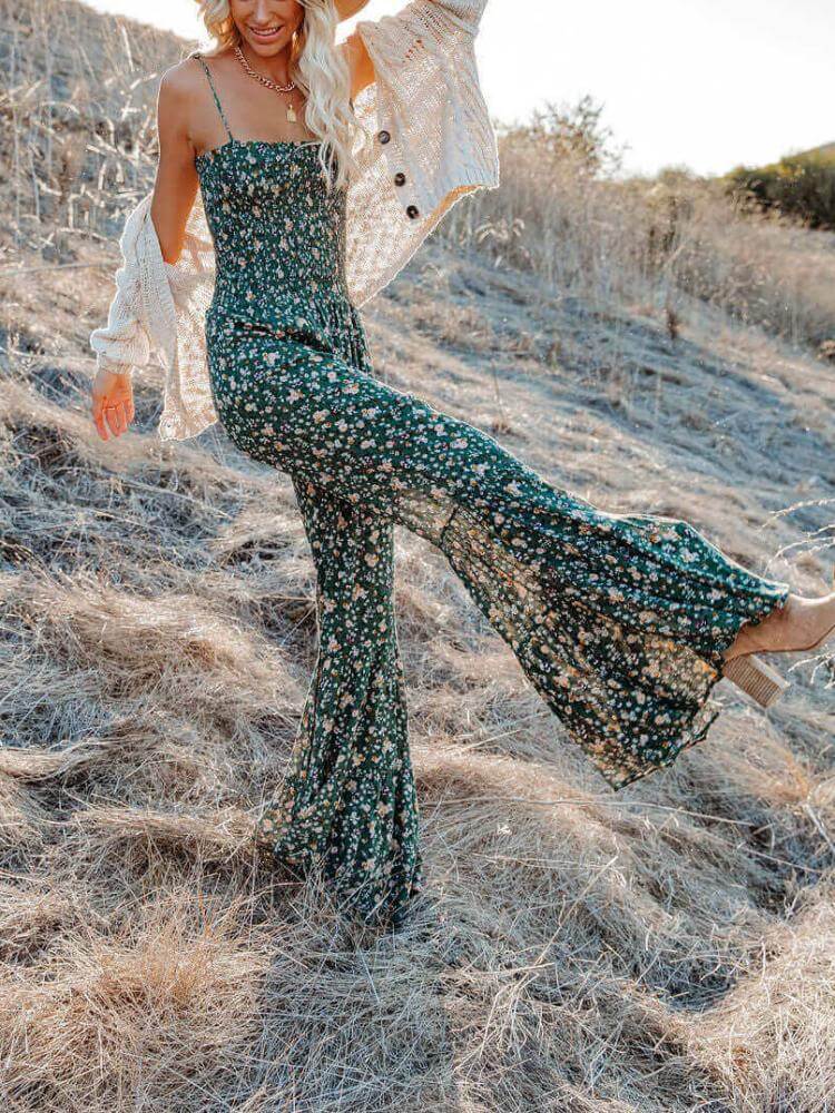 Smocked Flared Leg Jumpsuit of My Dreams