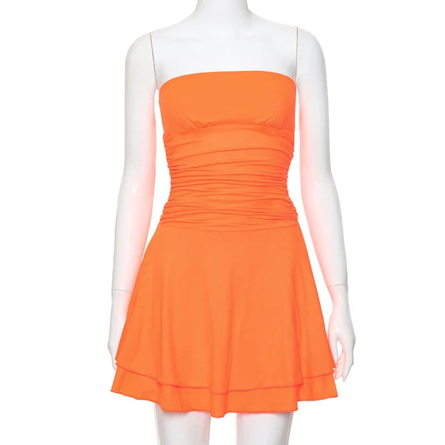 Ruffled Bodycon Beach Dress for High Waist Slim Mini Dress Holiday Off Shoulder Dress Woman