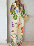 Artistic Abstract Print Two-piece Set
