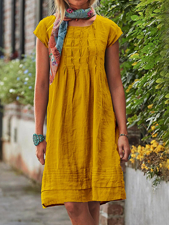 Short Sleeves Midi Dress