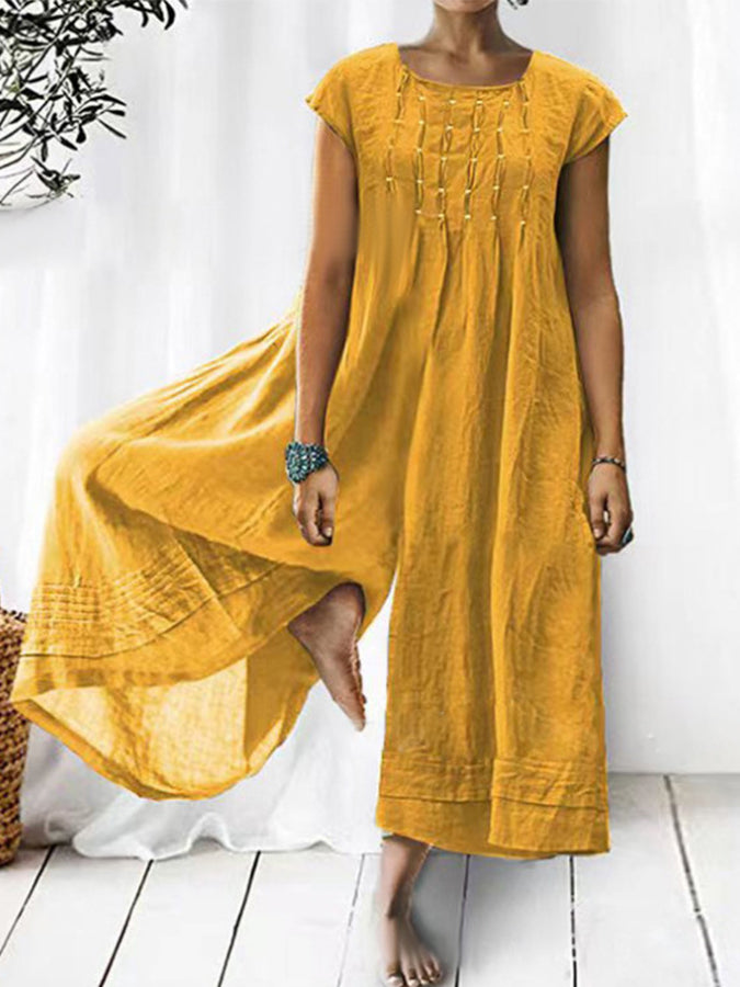 Loose Short Sleeves Jumpsuit