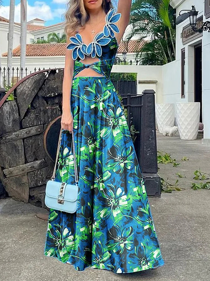 3d Flower One Piece Swimsuit and Skirt