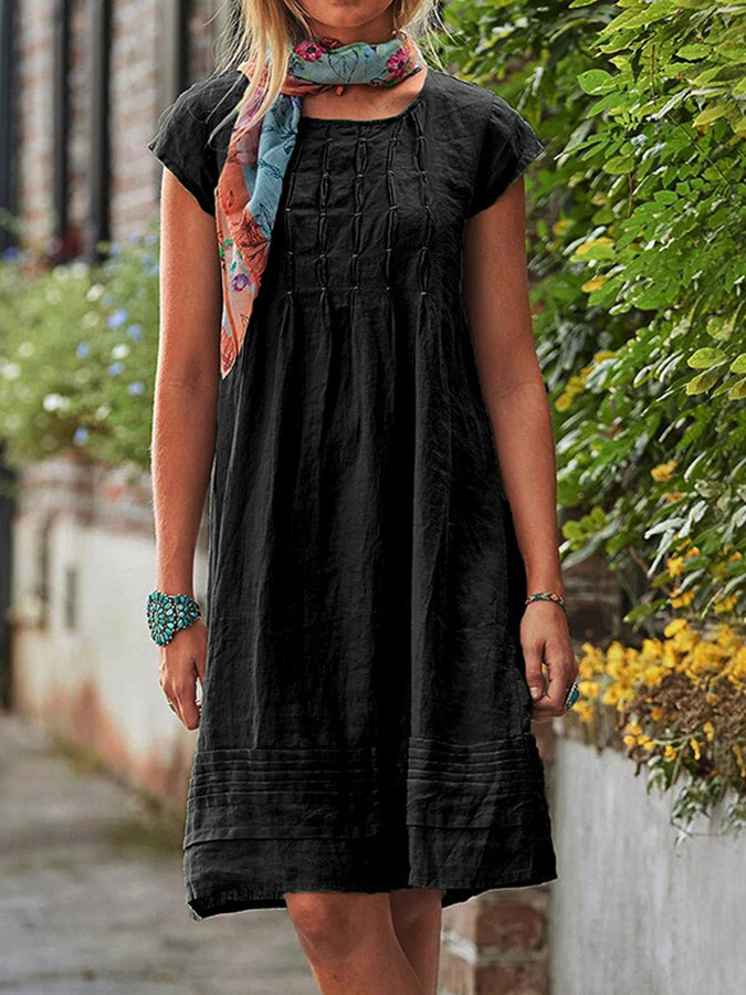 Short Sleeves Midi Dress