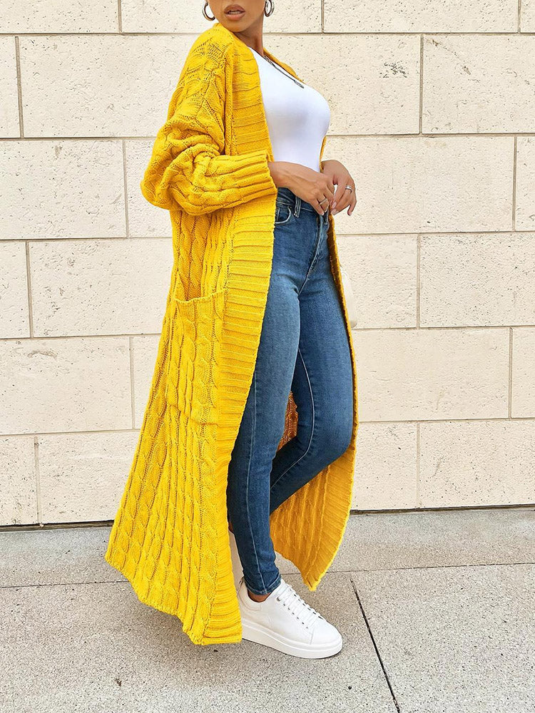 Knitted Graceful Open Front Cardigan