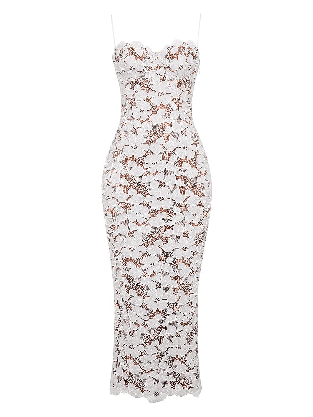 White Embroidered Maxi Dress-"pearl"