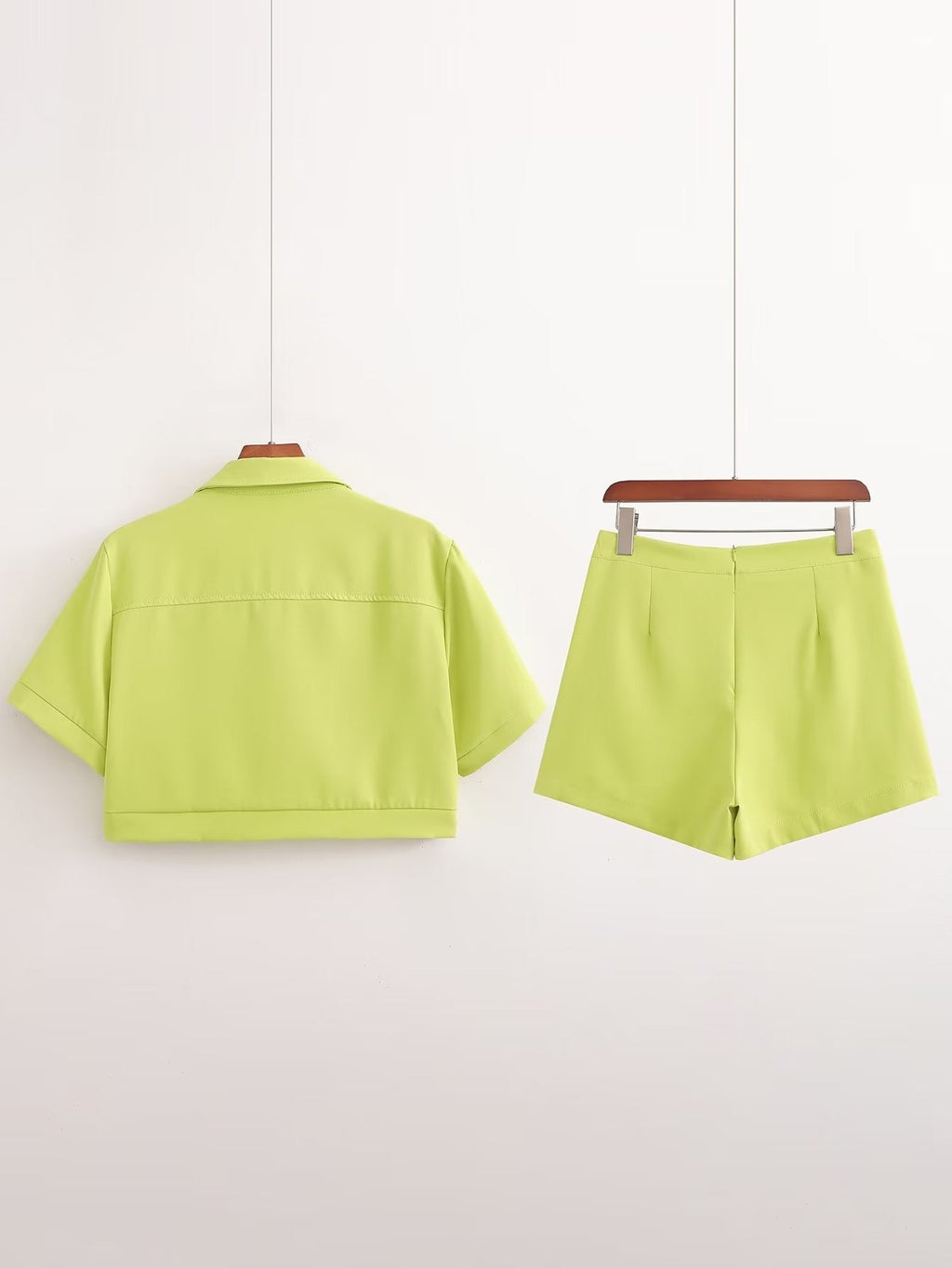 Summer Clothing Tuyere Pocket Decoration Shirt Short Coat High Waist Slimming All Matching Shorts