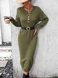 Autumn Winter Button Knitwear Dress Office Sweater