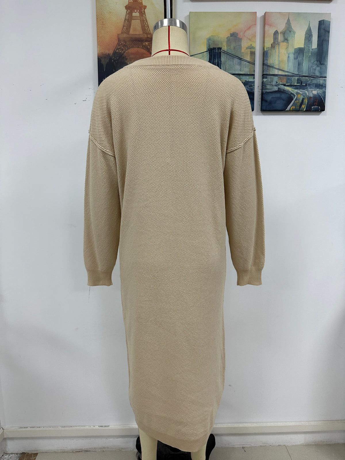 Autumn Winter Button Knitwear Dress Office Sweater