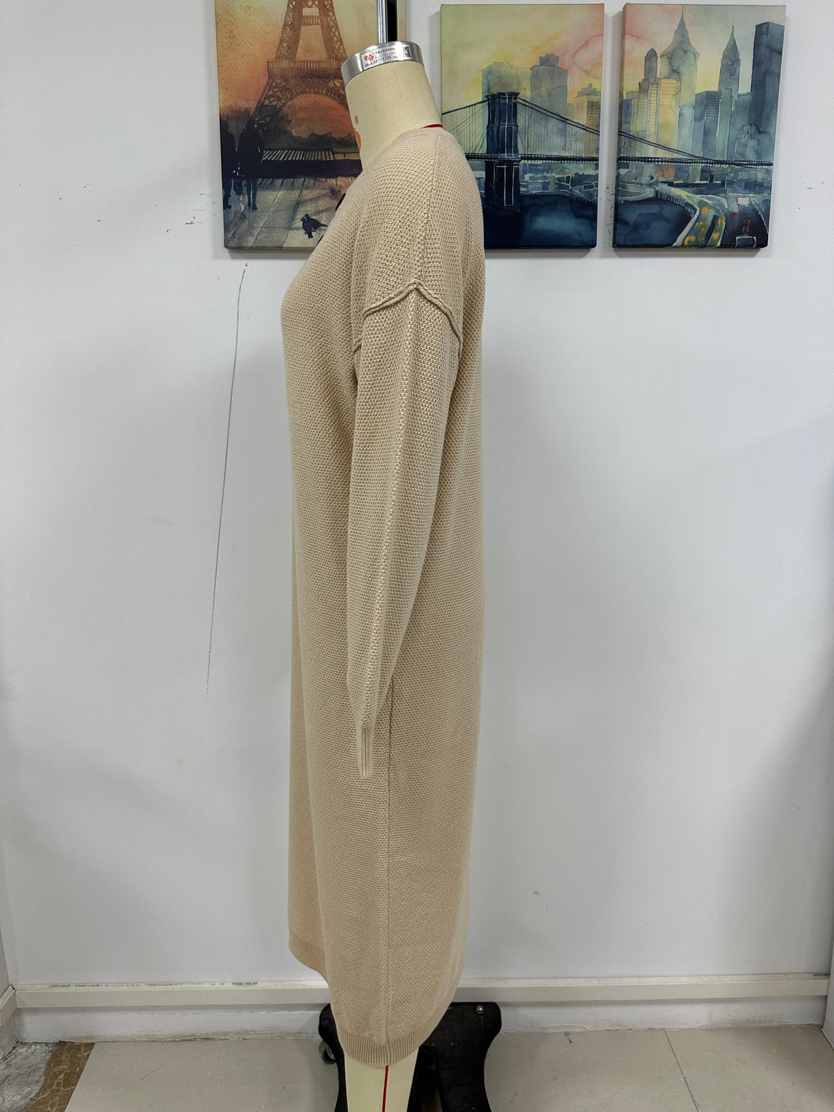 Autumn Winter Button Knitwear Dress Office Sweater