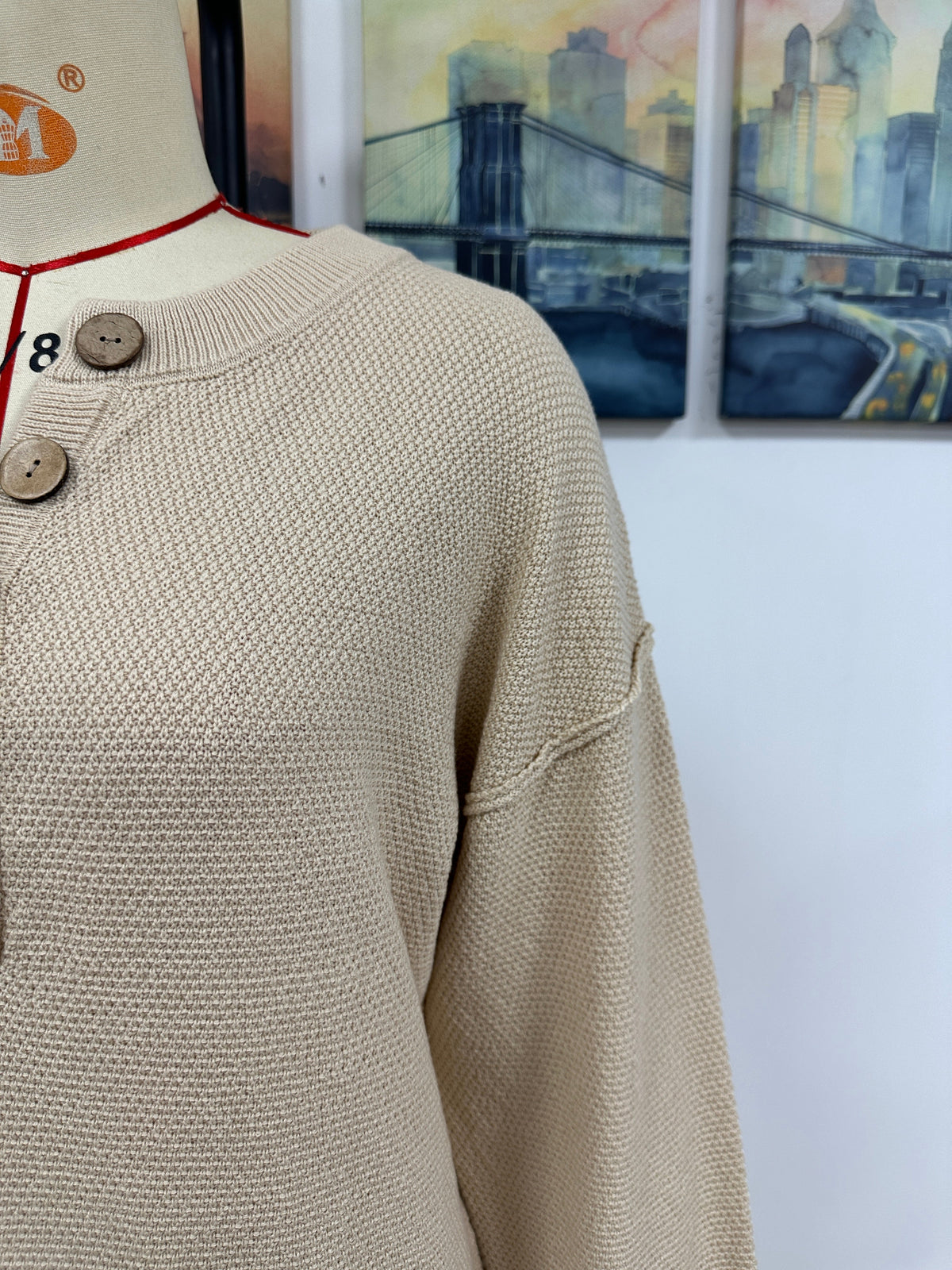 Autumn Winter Button Knitwear Dress Office Sweater