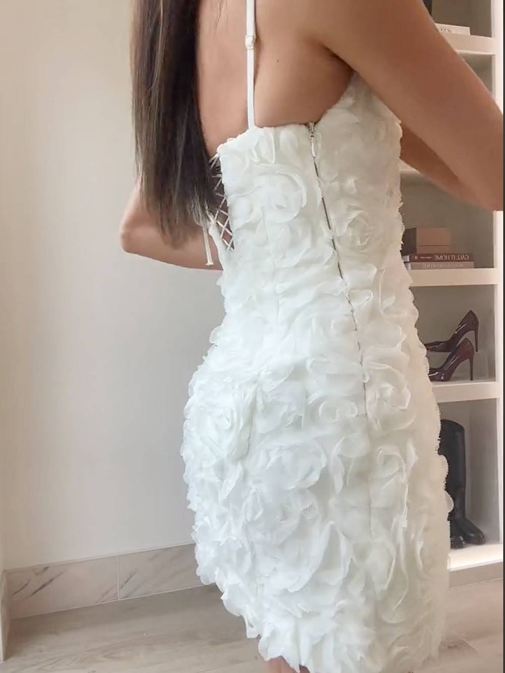 -appliqué Corset Mini Dress in White