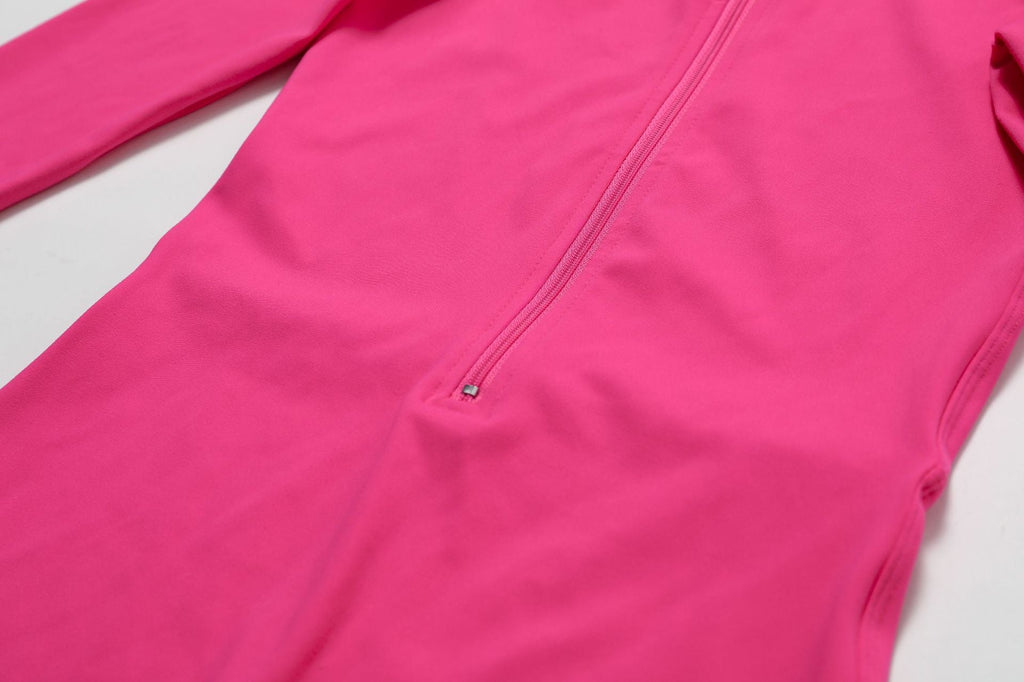 Open Collar Long-sleeve Zipper One-piece Dance Fitness Sports Jumpsuit Tight Yoga Clothes