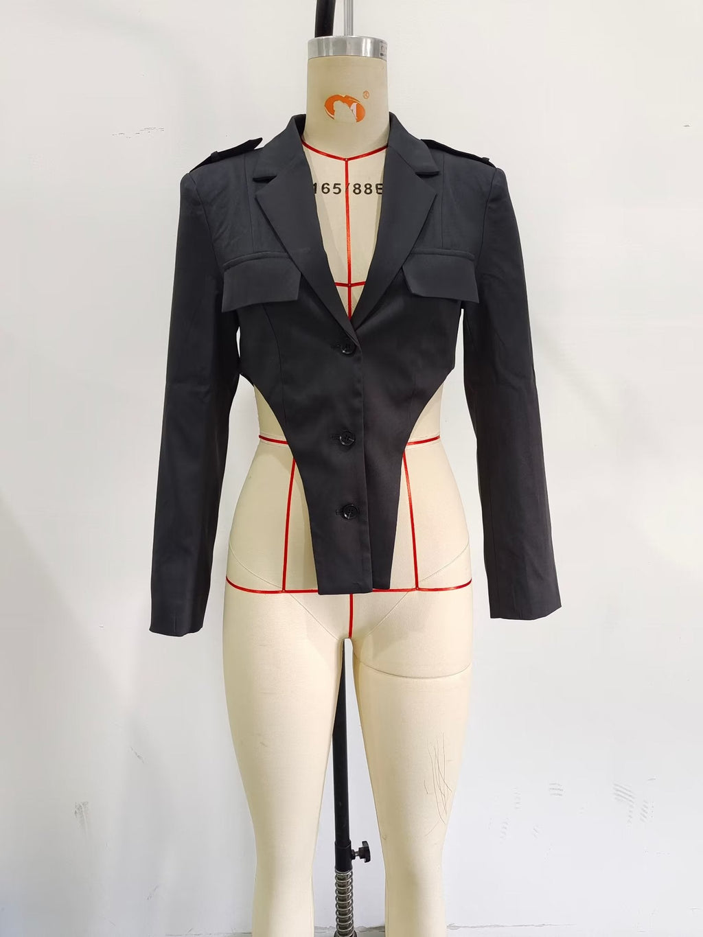 Cutout Out Sets Top High Waist Pleated Design Work Pant Sets