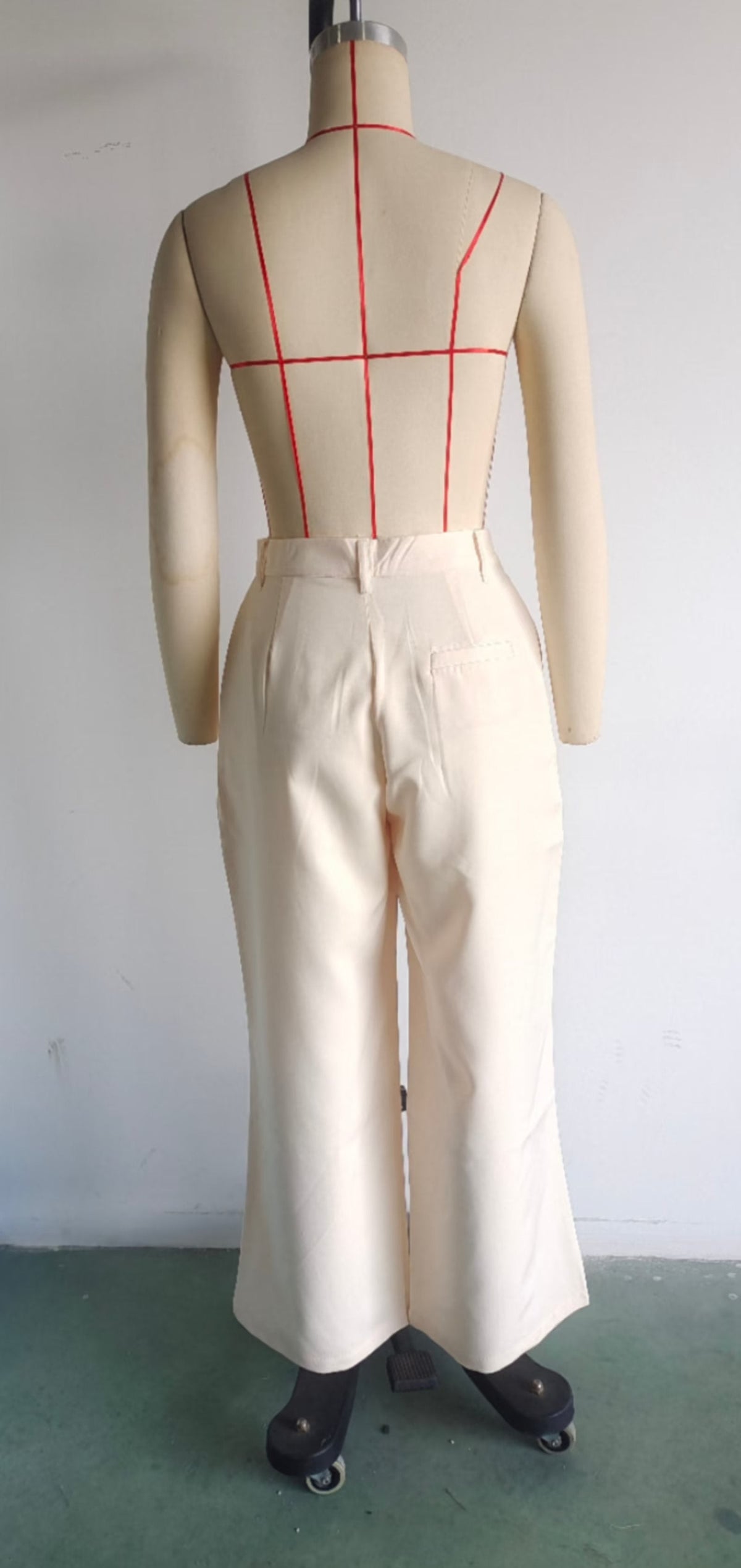 Cutout Out Sets Top High Waist Pleated Design Work Pant Sets