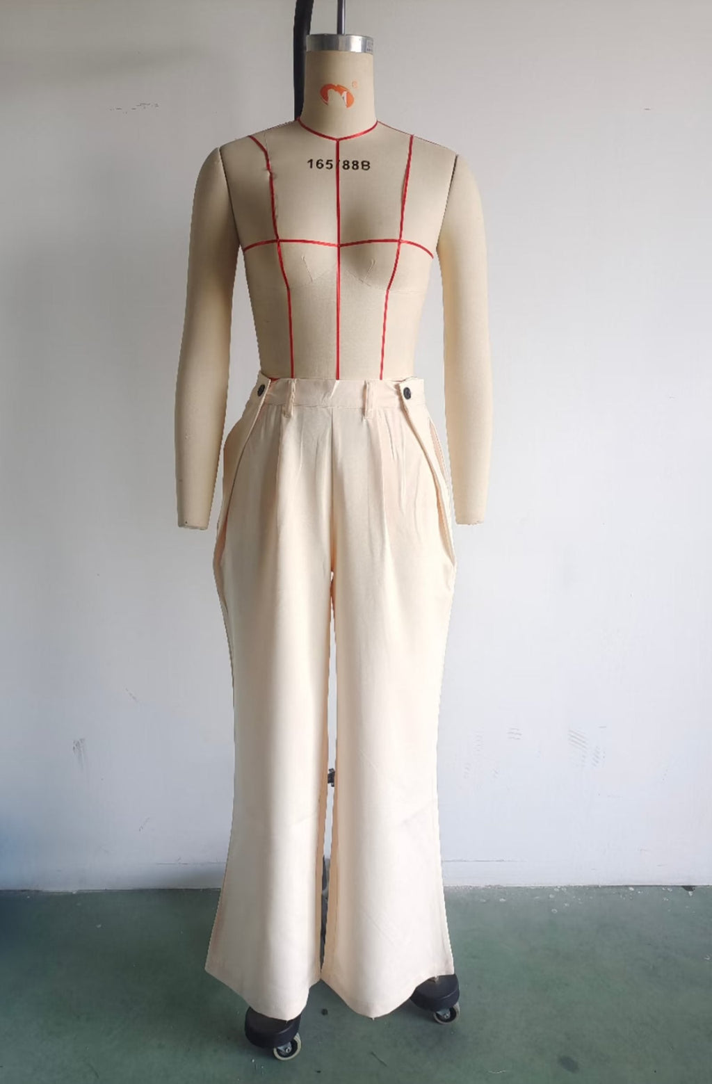 Cutout Out Sets Top High Waist Pleated Design Work Pant Sets