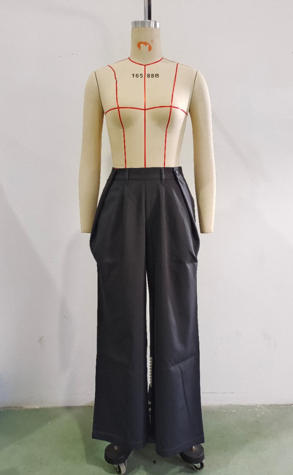 Cutout Out Sets Top High Waist Pleated Design Work Pant Sets