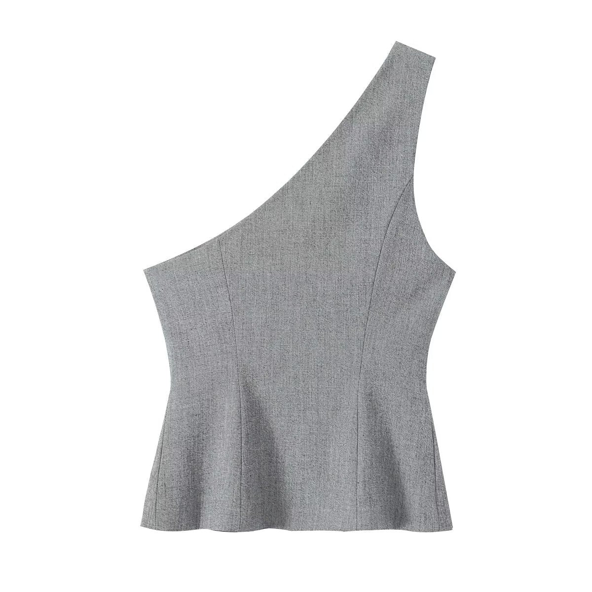Fall Clothing Asymmetric Vest Pleated Design Skinny Pant Suits