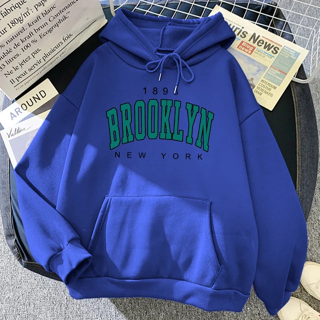 1898 Brooklyn New York Printed Hoodies Fleece Hoody Creativity Pullover Clothing Street Loose Sweatshirts ’s
